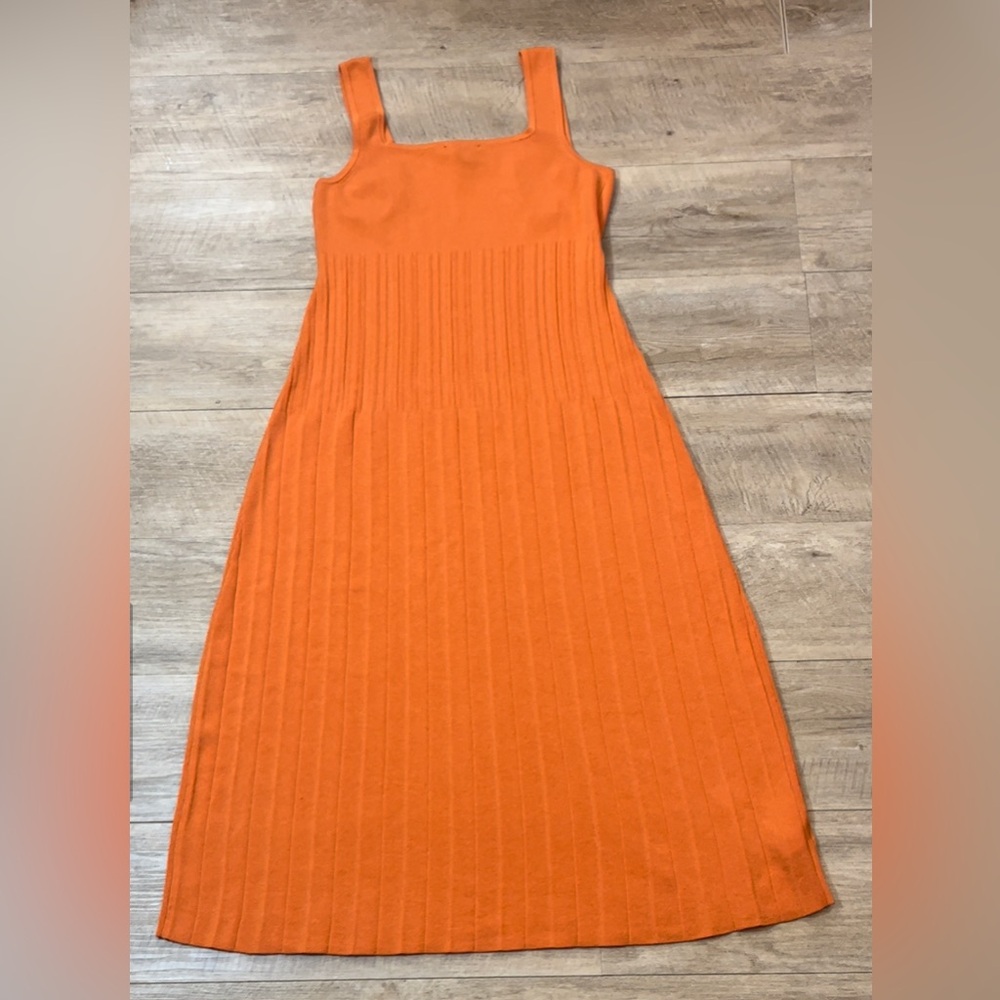 Ann Taylor Square Neck Pleated Sweater Tank Midi Dress Size XL - Picture 8 of 8